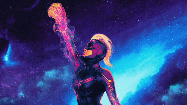 Captain Marvel Colorful Artwork Wallpaper
