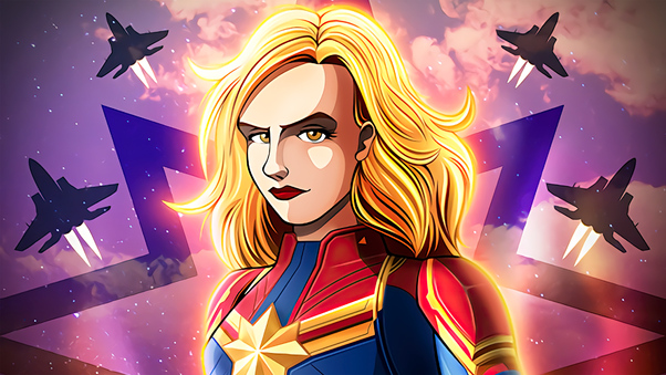 Captain Marvel Comic Poster 4k Wallpaper