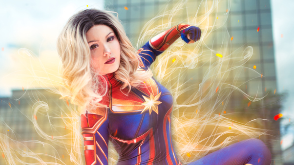 Captain Marvel Glowing Wallpaper