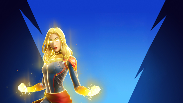 Captain Marvel In Fortnite 4k Wallpaper