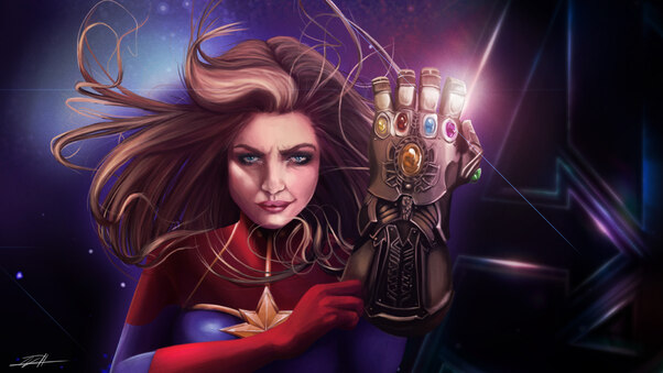 Captain Marvel Infinity Gauntlet Wallpaper