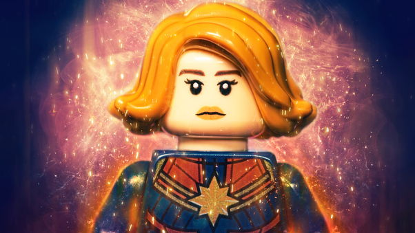 Captain Marvel Lego 4k Wallpaper