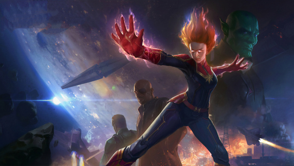Captain Marvel Movie Concept Art Wallpaper