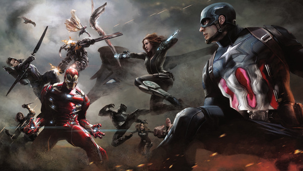 Captain Vs Iron Man Team Artwork Wallpaper