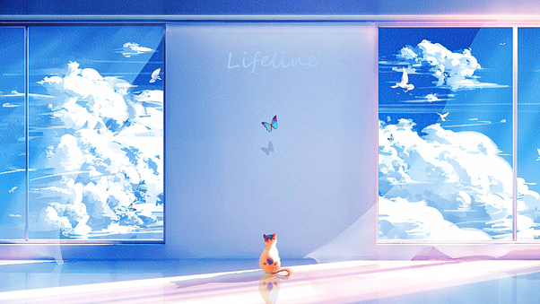 Cat Lifeline 4k Wallpaper
