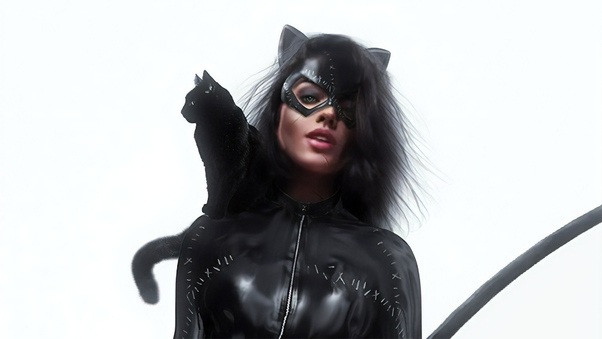 Catwoman Art Wtih Cat Wallpaper