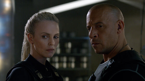 Charlize Theron Vin Diesel In The Fate of the Furious Wallpaper