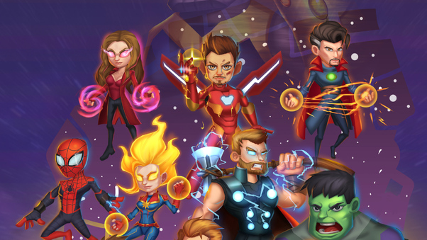 Chibi Avengers Endgame Art Wallpaper