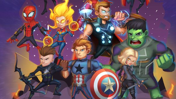 Chibi Avengers Endgame Wallpaper