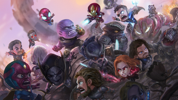 Chibi Avengers Infinity War Wallpaper