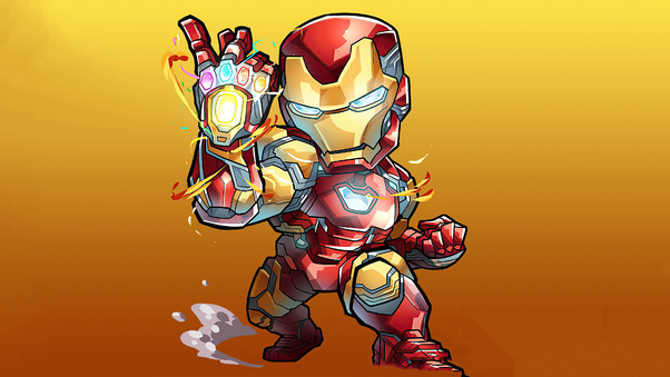 Chibi Iron Man Infinity Stones Wallpaper