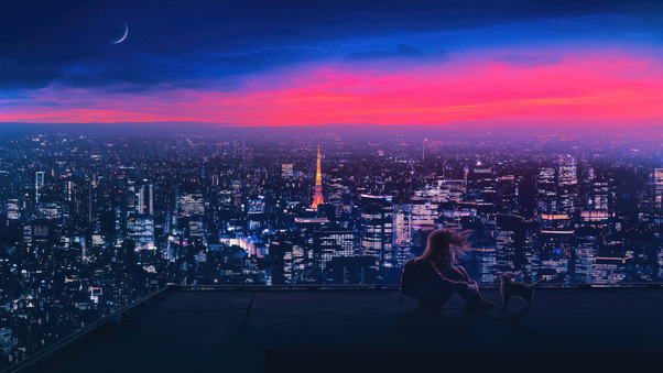 Chill Above The City Rooftop Bliss Wallpaper