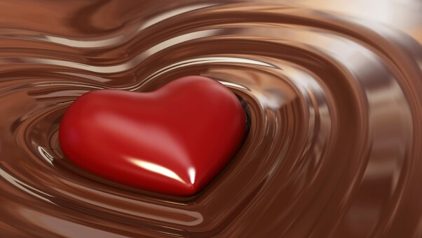 Chocolate In Heart Shape Wallpaper
