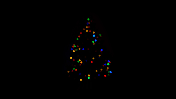 Christmas Tree Minimalism Dark 4k Wallpaper