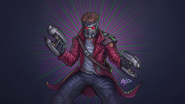 Cinematic Star Lord In Action Wallpaper