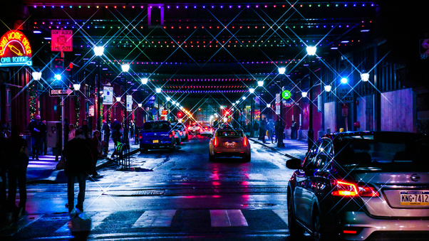 City Neon Lights Cityscape 5k Wallpaper