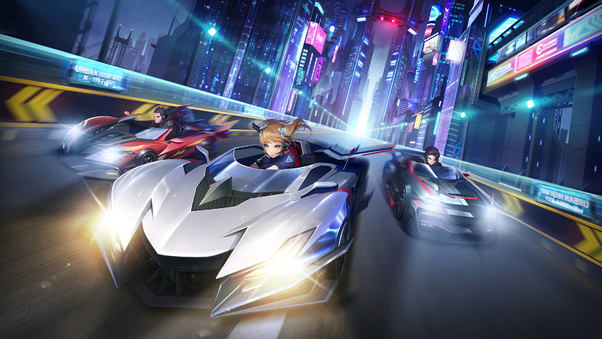 City Street Racing Anime 4k Wallpaper