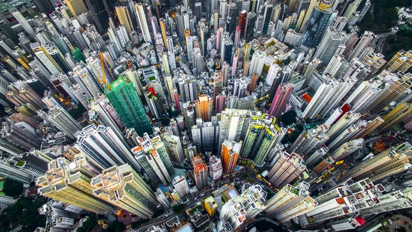 Cityscape Aerial View Wallpaper