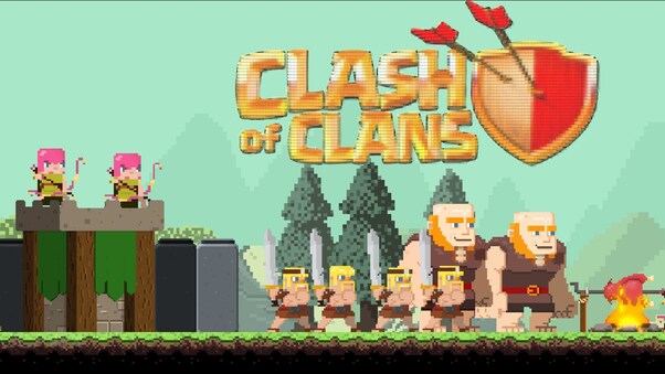 Clash Of Clans 8 Bit Minimalism Wallpaper