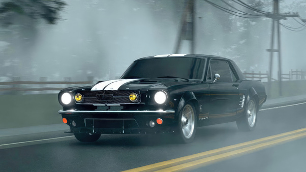 Classic Black Ford Mustang 4k Wallpaper