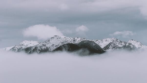Clouds Covered Mountains 4k Wallpaper
