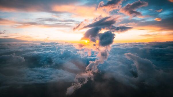 Clouds Sunrises Mount Fuji Wallpaper