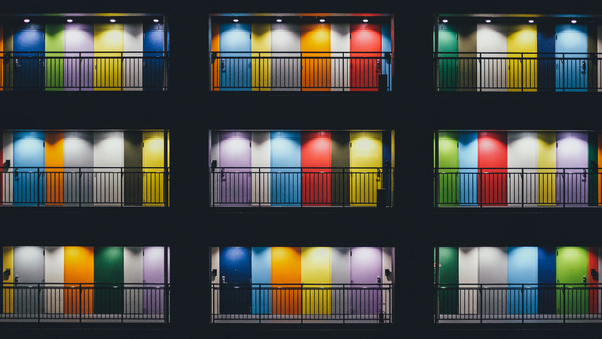 Colorful Balcon Symmetry 4k Wallpaper