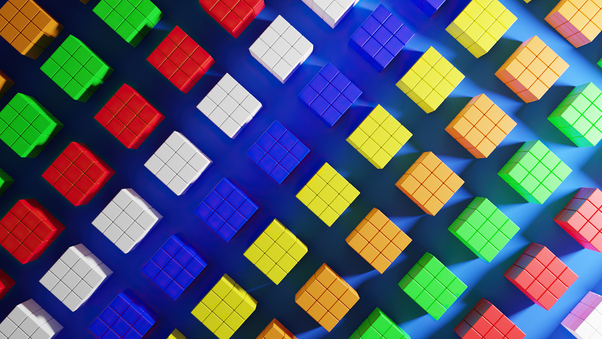 Colorful Cubes Minimal 4k Wallpaper