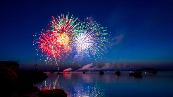 Colorful Fireworks Sky 4k Wallpaper