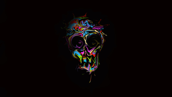Colorful Skull Dark Art 4k Wallpaper