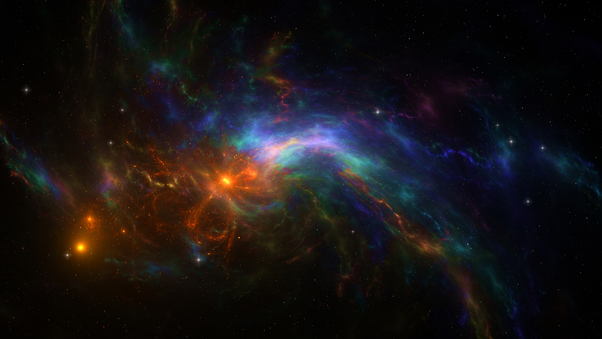 Colorful Wild Fire Space Nebula 4k Wallpaper