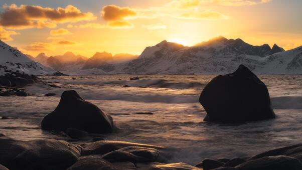 Colourful Sunset In Northern Norway 5k Wallpaper