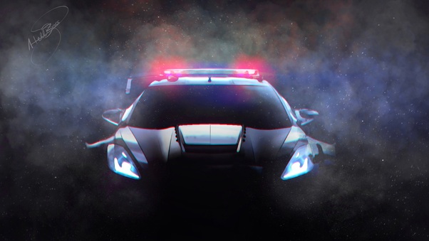 Corvette Police Car Fanart 10k Wallpaper