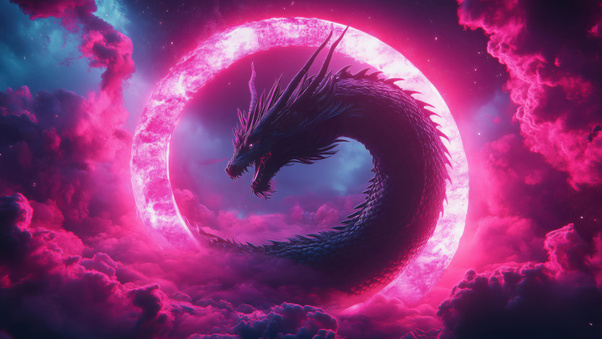 Cosmic Dragon Fury Wallpaper