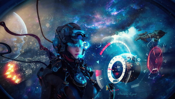 Cosmos Scifi Girl 5k Wallpaper