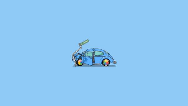 Crash Car Minimalism Wallpaper