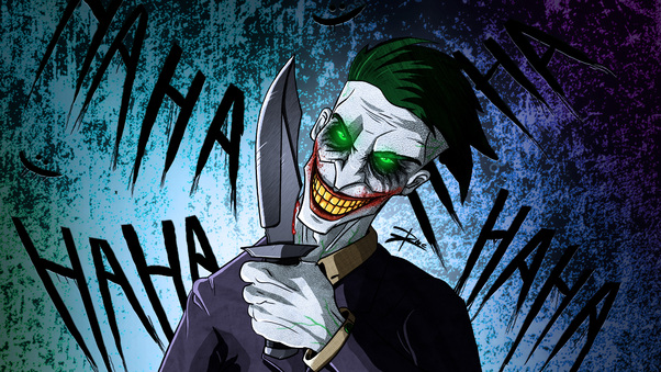Crazy Joker Art 4k Wallpaper