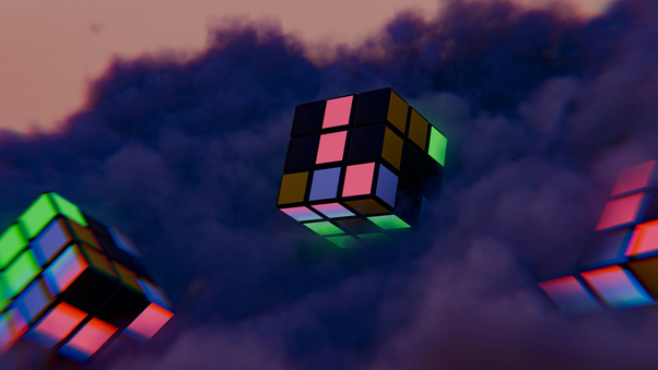 Cubes Floating In Air Wallpaper