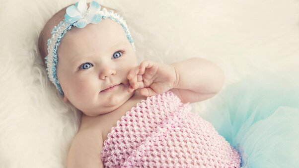 Cute Baby With Blue Eyes Wallpaper