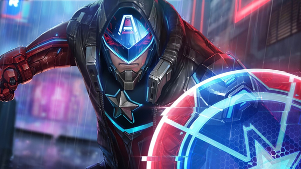 Cyber Captain America Marvel Future Fight Wallpaper