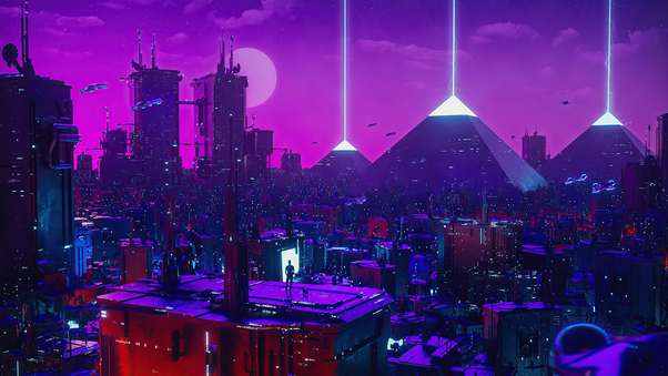 Cyber City Neon Lights 5k Wallpaper