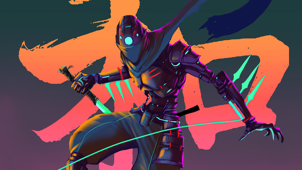 Cyber Ninja Variant Retro Wallpaper