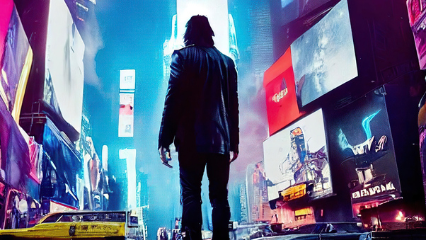 Cyberpunk 2077 New York Times Square Wallpaper