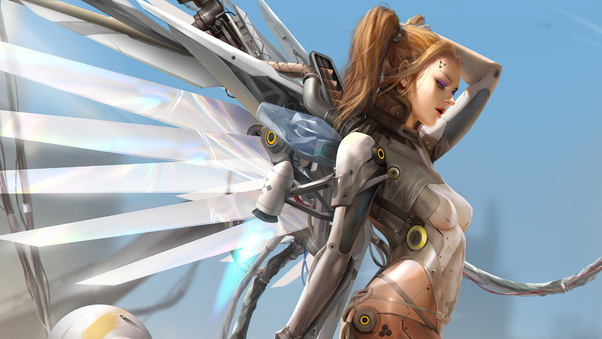 Cyberpunk Angel Goddess 4k Wallpaper