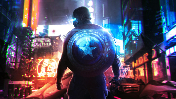 Cyberpunk Captain America Wallpaper