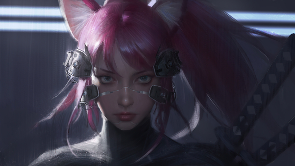 Cyberpunk Catgirl 4k Wallpaper