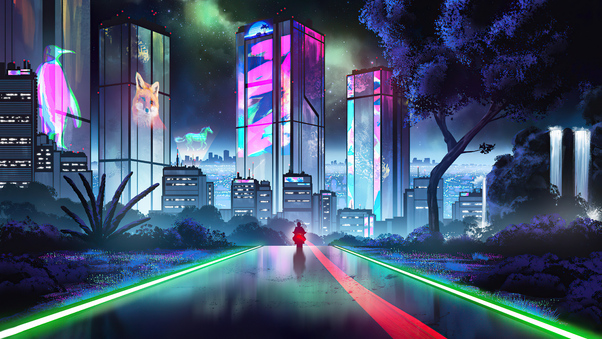 Cyberpunk City Ride 5k Wallpaper
