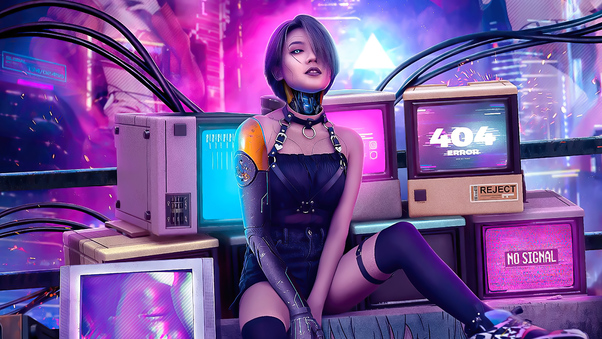 Cyberpunk Girl Retro Art 4k Hd Artist 4k Wallpapers Images