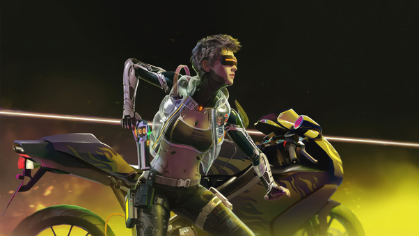 Cyberpunk Motorcyclist Girl (3000x2000) Resolution Wallpaper