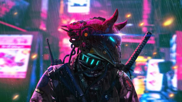 Cyberpunk Neon Science Fiction Police Wallpaper